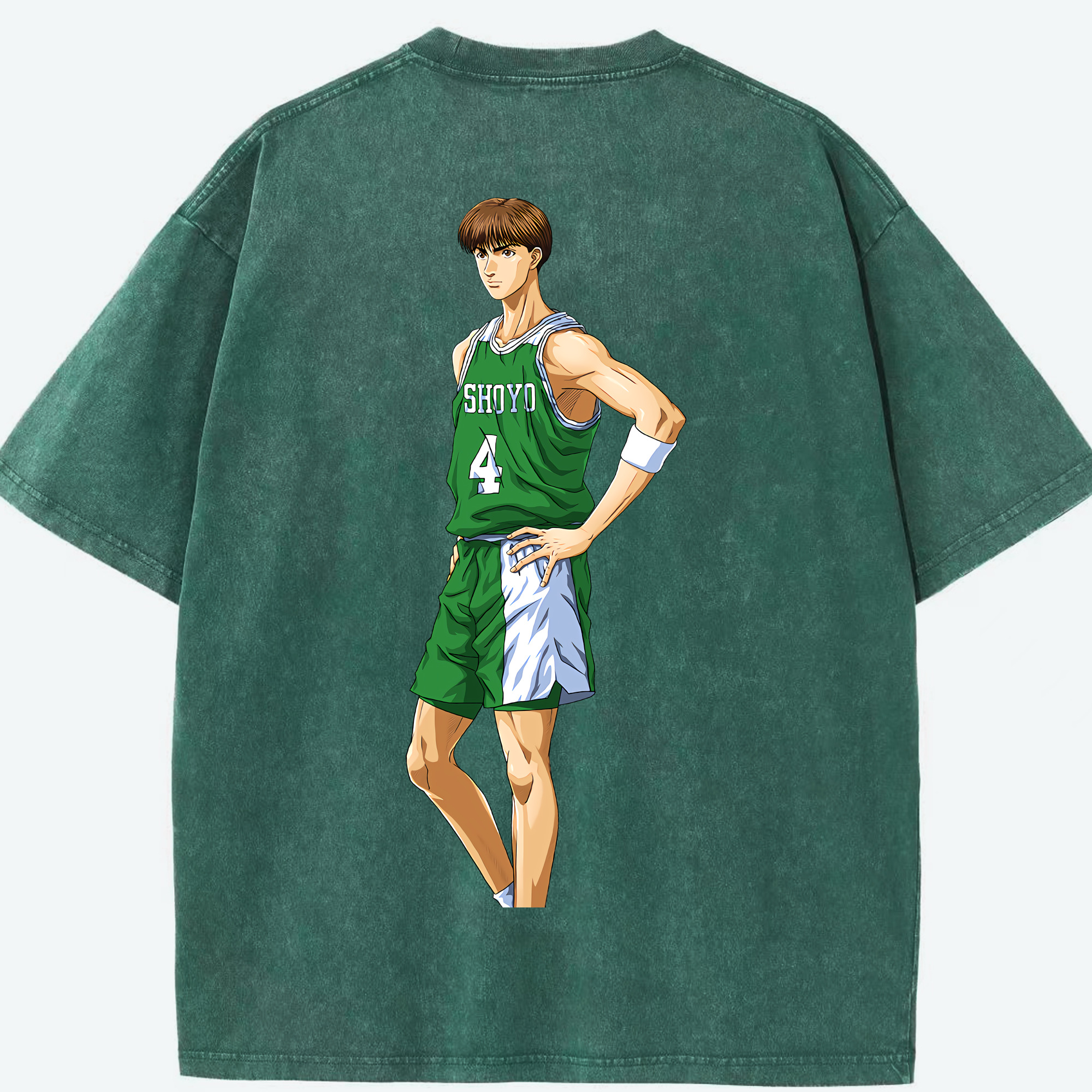 SLAM DUNK／スラムダンク 綿100% ヴィンテージ風 半袖Tシャツ（背面プリント）